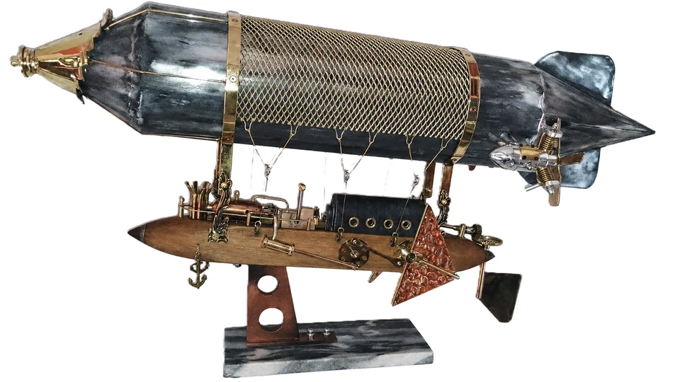 Illustration de l’article : Sculpture Zeppelin inspirée de l’univers steampunk