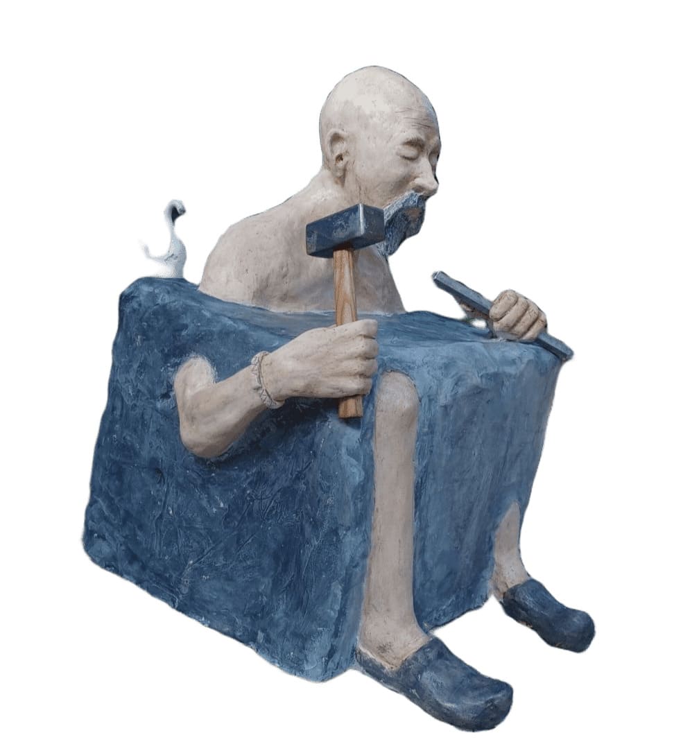 sculpture argile homme prisonnier