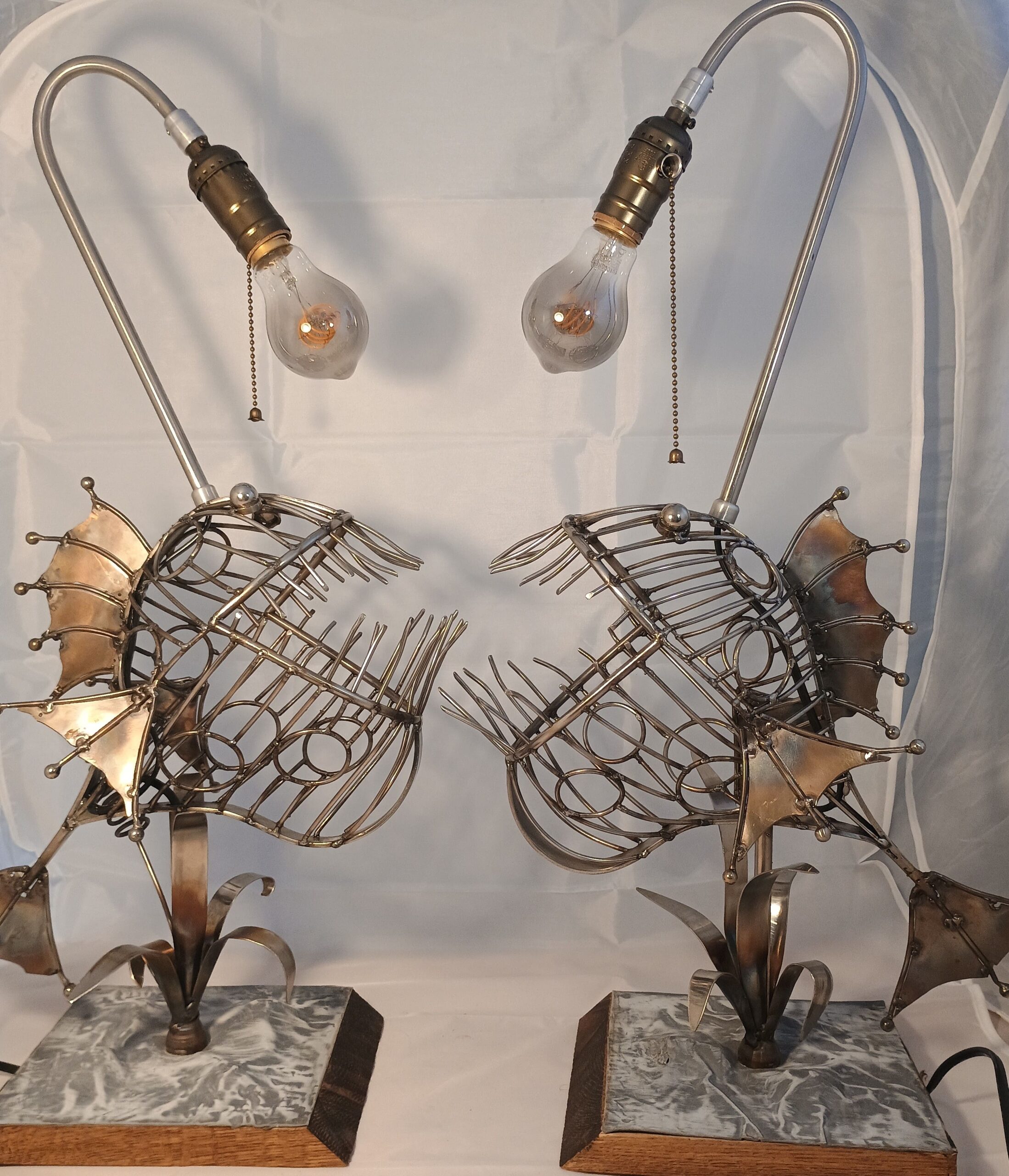 poisson lampe métal