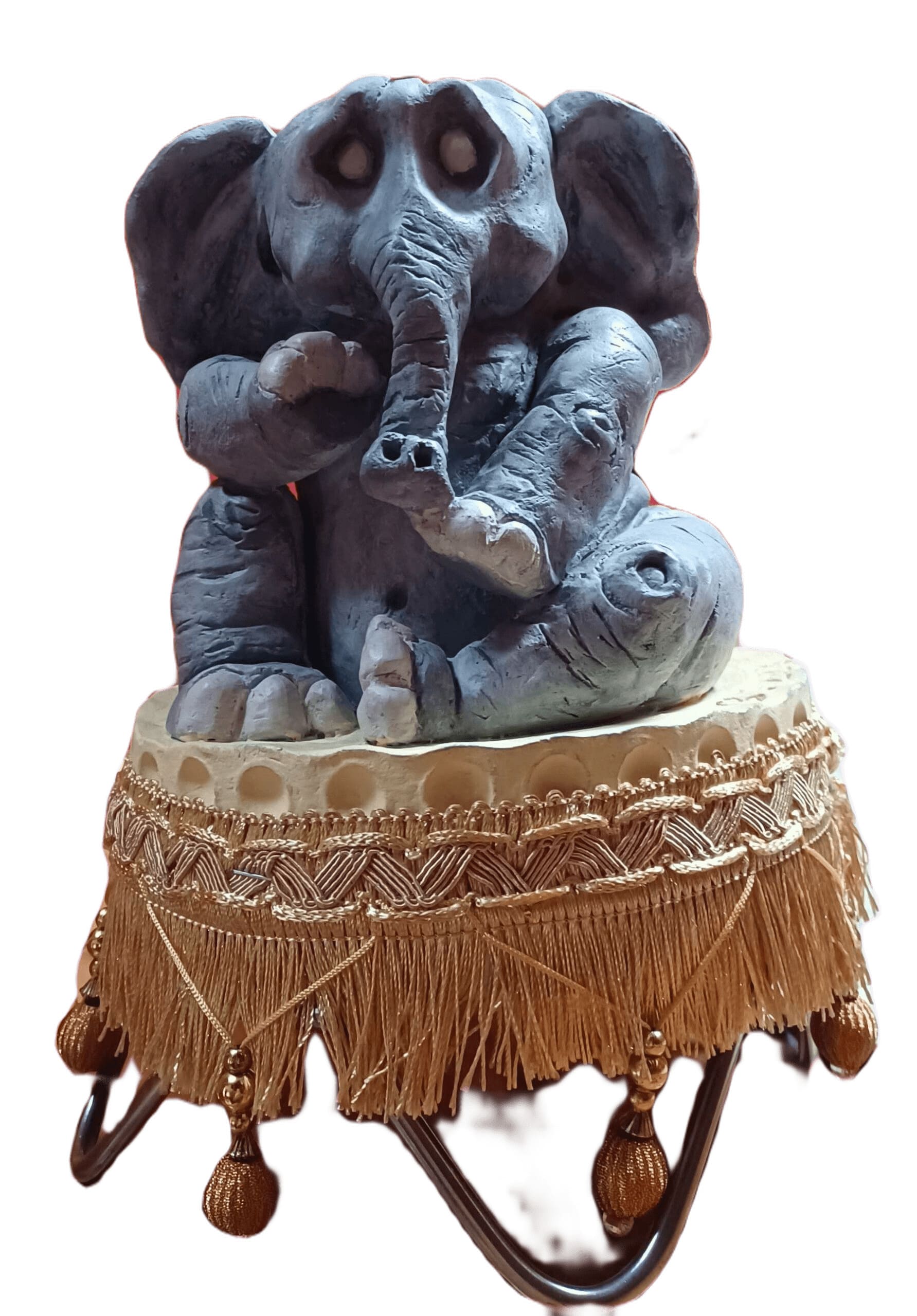 sculpture argile éléphant de cirque
