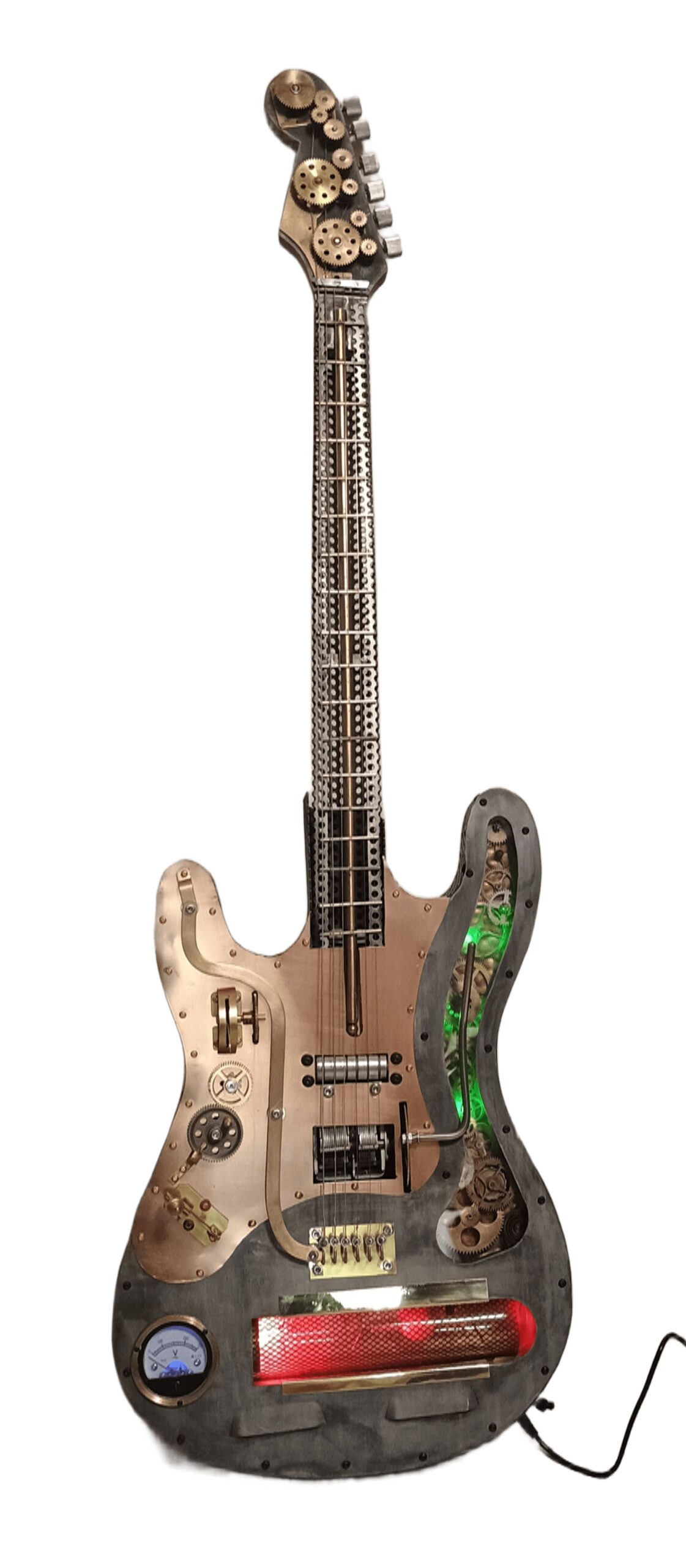 guitare stratocaster fender style steampunk