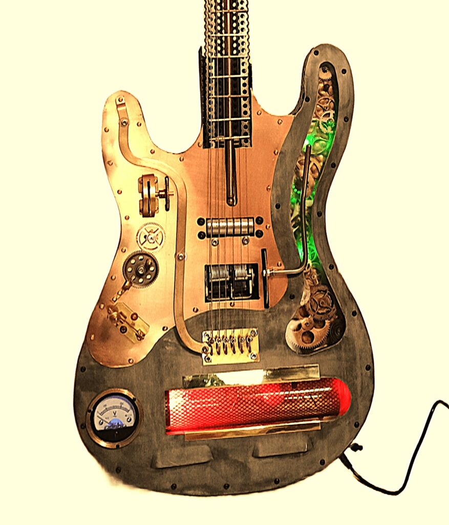 guitare stratocaster fender style steampunk