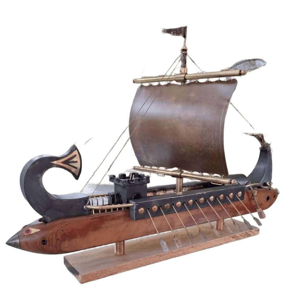 bateau phénicien avec navette de filage bateau phénicien avec navette de filage