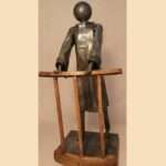 sculpture métal avocat