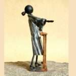 sculpture métal avocate