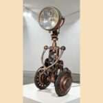 sculpture métal avion bidule